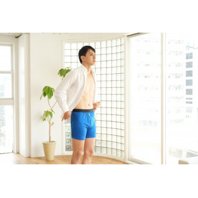 メンズ下着 ニットトランクス(M・ブルー・2枚)