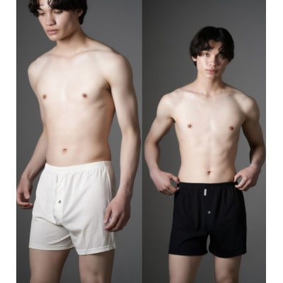 シルクトランクス(紺・白/M各1枚) ZIVANE メンズ下着 締め付け感のない