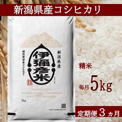 2023年2月発送開始『定期便』【令和4年産】特別栽培米コシヒカリ「伊彌彦米」5kg全3回