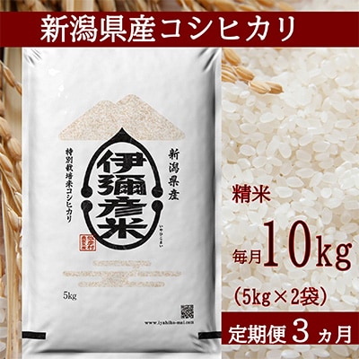2022年10月発送開始『定期便』【令和4年産】特別栽培米コシヒカリ「伊彌彦米」10kg全3回