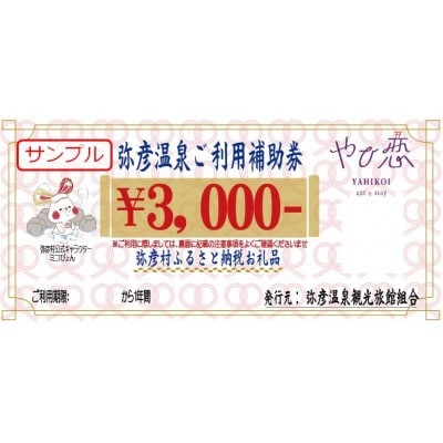 弥彦温泉ご利用補助券　3,000円分