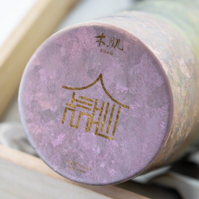 チタン二重タンブラー木肌ライト モモ
