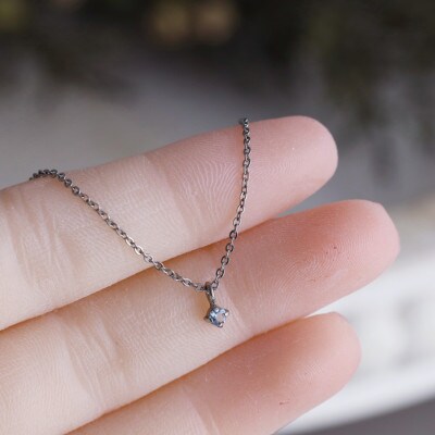 純チタンアクアマリンの一粒石ペンダント 誕生石 ネックレス 変色しにくい ギフト 新潟県 弥彦村