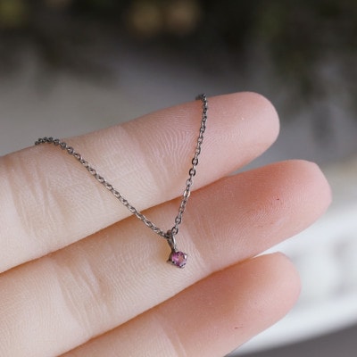 純チタンピンクトルマリンの一粒石ペンダント 誕生石 ネックレス 変色しにくい ギフト 新潟県 弥彦村