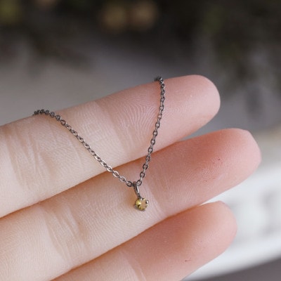 純チタンシトリンの一粒石ペンダント 誕生石 ネックレス 変色しにくい ギフト 新潟県 弥彦村