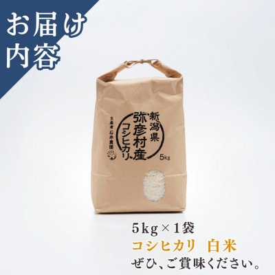 【令和8年産 新米受付】新潟県弥彦村石井農園　コシヒカリ【白米 5kg】