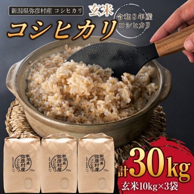 【令和8年産 新米受付】新潟県弥彦村石井農園　コシヒカリ【玄米 30kg(10kg×3袋)】