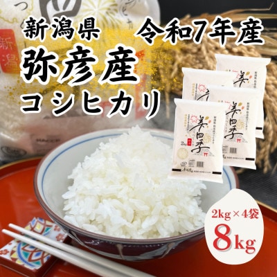 令和7年産　新潟県弥彦産コシヒカリ　美四季8kg(2kg×4袋)　皇室献上米農家生産　特別栽培米
