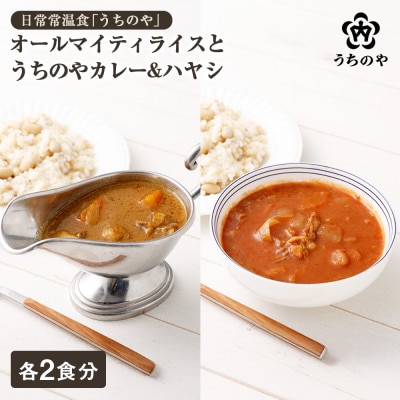 新しい主食のカタチ 日常常温食「うちのや」 オールマイティライスとうちのやカレー&ハヤシ 各2食分