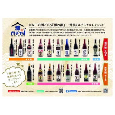 灘五郷の銘酒ミニチュアフィギュアボトル 「灘ガチャ」 コンプリートセット