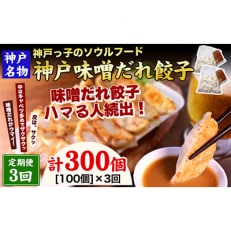 2024年4月発送開始『定期便』神戸名物 味噌だれ餃子100個(50個&times;2パック)全3回