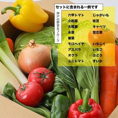 2023年5月発送開始『定期便』神戸のお野菜詰め合わせセット(季節のフルーツ入)1年間　全12回