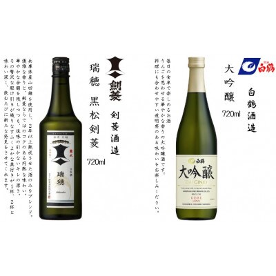 神戸の酒蔵 飲み比べセット(720ml x 6本)　※沢の鶴・福寿・剣菱・白鶴・菊正宗・櫻正宗