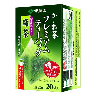 お～いお茶プレミアムティーバッグ　 宇治抹茶入り緑茶　1ケース(20袋×8箱)