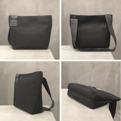 【-Less】DIA MESH/アシンメトリーショルダーバッグ　M (ブラック) LMSB-7002