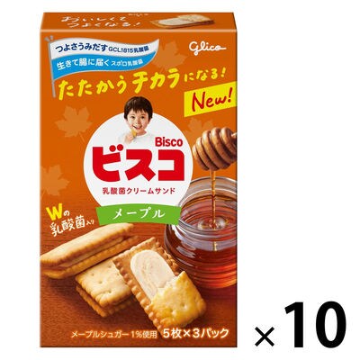 【最短当日発送】ビスコ＜メープル＞ 5枚×3パック入 10箱