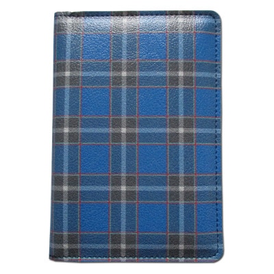 日本製 神戸タータン お薬手帳入れ (大き目) 通院用マルチケース ネイビーブルー