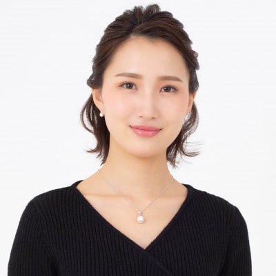【紫陽花】白蝶真珠(南洋真珠)ピンクトルマリン ブルートパーズ ホワイトゴールド ペンダントトップ