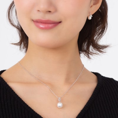 【澪標】白蝶真珠(南洋真珠)ダイヤモンド K18WG ペンダントトップ