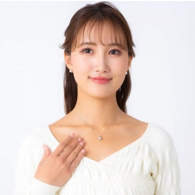 【星菱】ウルトラブルー 無調色 アコヤ真珠 ダイヤモンド PT900 プラチナ ペンダントトップ