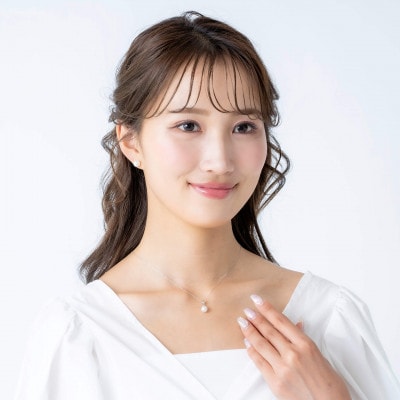 【菊花】無調色 アコヤ真珠 K14 ホワイトゴールド ペンダントトップ