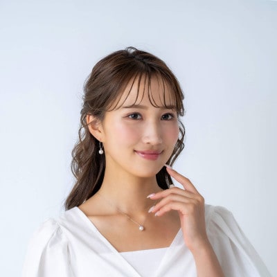 【2月誕生石】無調色 アコヤ真珠 アメジスト K10WG ペンダント ネックレス チェーン付き