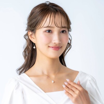 【12月誕生石】無調色 アコヤ真珠 タンザナイト K10WG ペンダント ネックレス チェーン付き