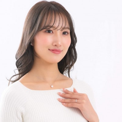 【7月誕生石】無調色 アコヤ真珠 ルビー K10WG ペンダント ネックレス チェーン付き