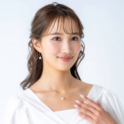【9月誕生石】無調色 アコヤ真珠 ブルーサファイア K10WG ペンダント ネックレス チェーン付き