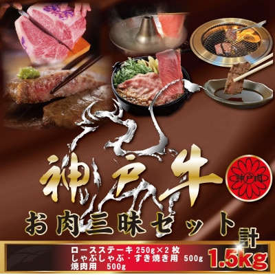 神戸牛(神戸ビーフ) お肉三昧セット 計1.5kg KBLS10
