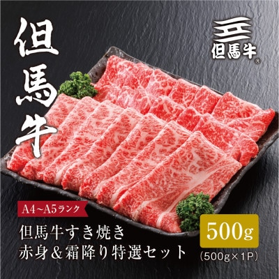 FH05《但馬牛》すき焼き 赤身&霜降り 特選セット500g