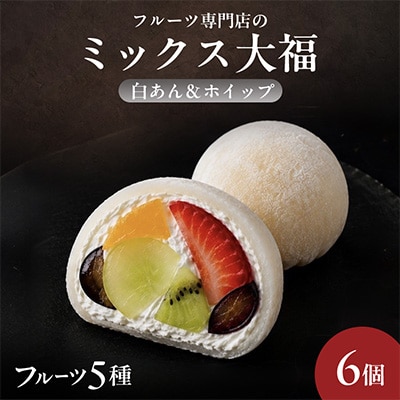 【6個|白あん&ホイップ入り】フルーツミックス大福(5種類のフルーツ入り) フルーツ専門店人気品