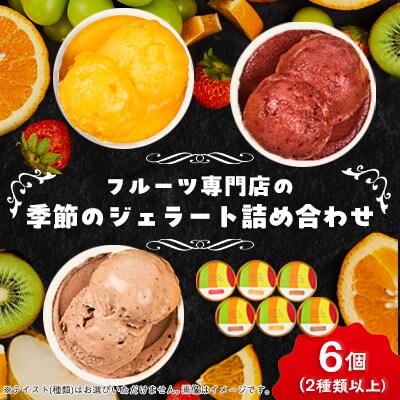【6個入り】贈答用フルーツで作った季節のジェラート詰め合わせ