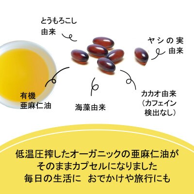カプセルになった亜麻仁油(アマニ油)　90粒