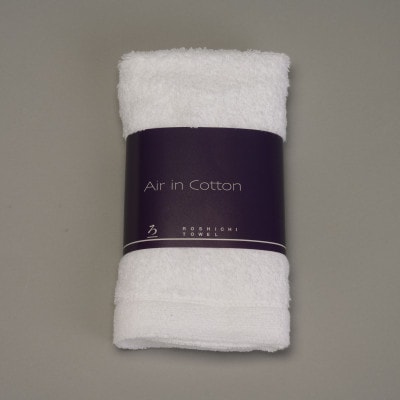 【泉州こだわりタオル】エアーインコットンフェイスタオル(ホワイト)4枚～ワンランク上の柔らかさ～