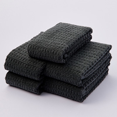 エンジェルスピン MONOTONE フェイスタオル5枚セット(チャコールグレー)