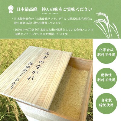上品なお米「みずのながれ」9kg 精米 桐箱入