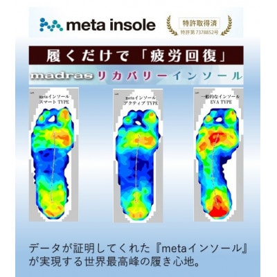 履くだけで『疲労回復』madrasリカバリーブーツ【指圧】SPM746GMT ブラック 25.0cm
