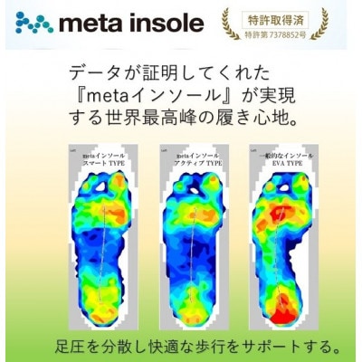 マドラスのmetaインソール　アクティブタイプZP-META CM ブラック25.5～26.5cm