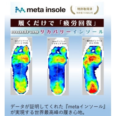 履くだけで『疲労回復』 madrasリカバリーシューズ【指圧】M559AMT 紺×濃茶 26.5cm
