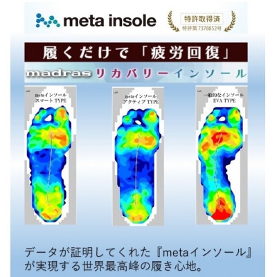履くだけで『疲労回復madrasリカバリーシューズ【指圧 】 M510BGMTブラック 25.0cm