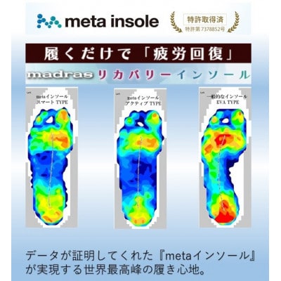 履くだけで『疲労回復madrasリカバリーシューズ』【指圧 】M510BGMT ホワイト25.0cm