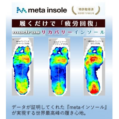 履くだけで『疲労回復』madrasリカバリーシューズ【指圧】M8834MT ブラック 24.5cm