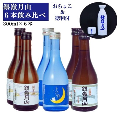 銀嶺月山 地酒 6本セット 【おちょこ&徳利付】支援品　012-E01