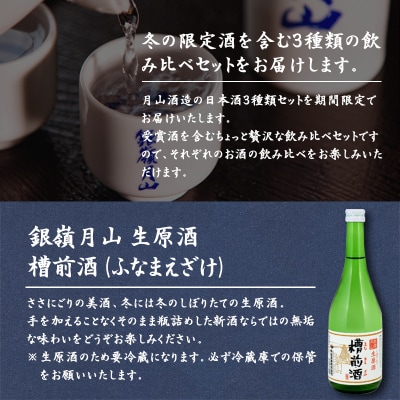 銀嶺月山 冬の3種 地酒飲み比べセット(720ml×3本)　015-E28