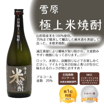 《県産米と県産のそば仕込み》山形の本格米焼酎そば焼酎2本飲み比べセット