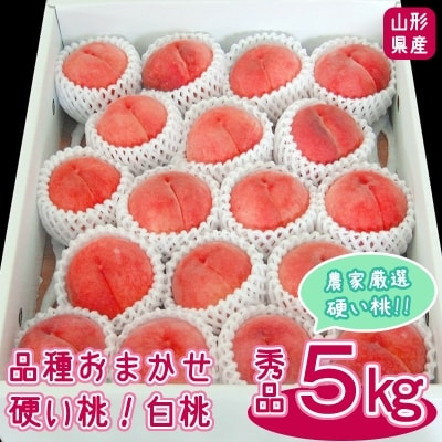 山形の白桃 ＜硬めの桃＞ 5kg 品種おまかせ (13～20玉) 秀品 018-B03
