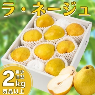 洋梨「ラ・ネージュ」2kg 化粧箱入 秀品以上(5～10玉)サイズおまかせ　010-B48