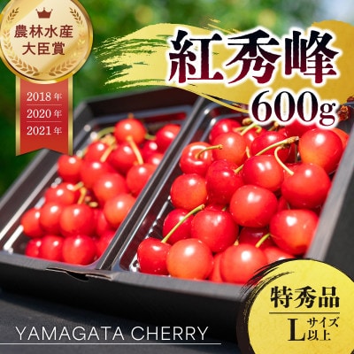 2026年 さくらんぼ「 紅秀峰 」600g 特秀品 Lサイズ (300g×2) 山形県産