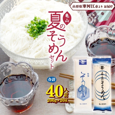 亀山製麺所の夏のそうめんセット 40人前 (計20束) 011-F48
